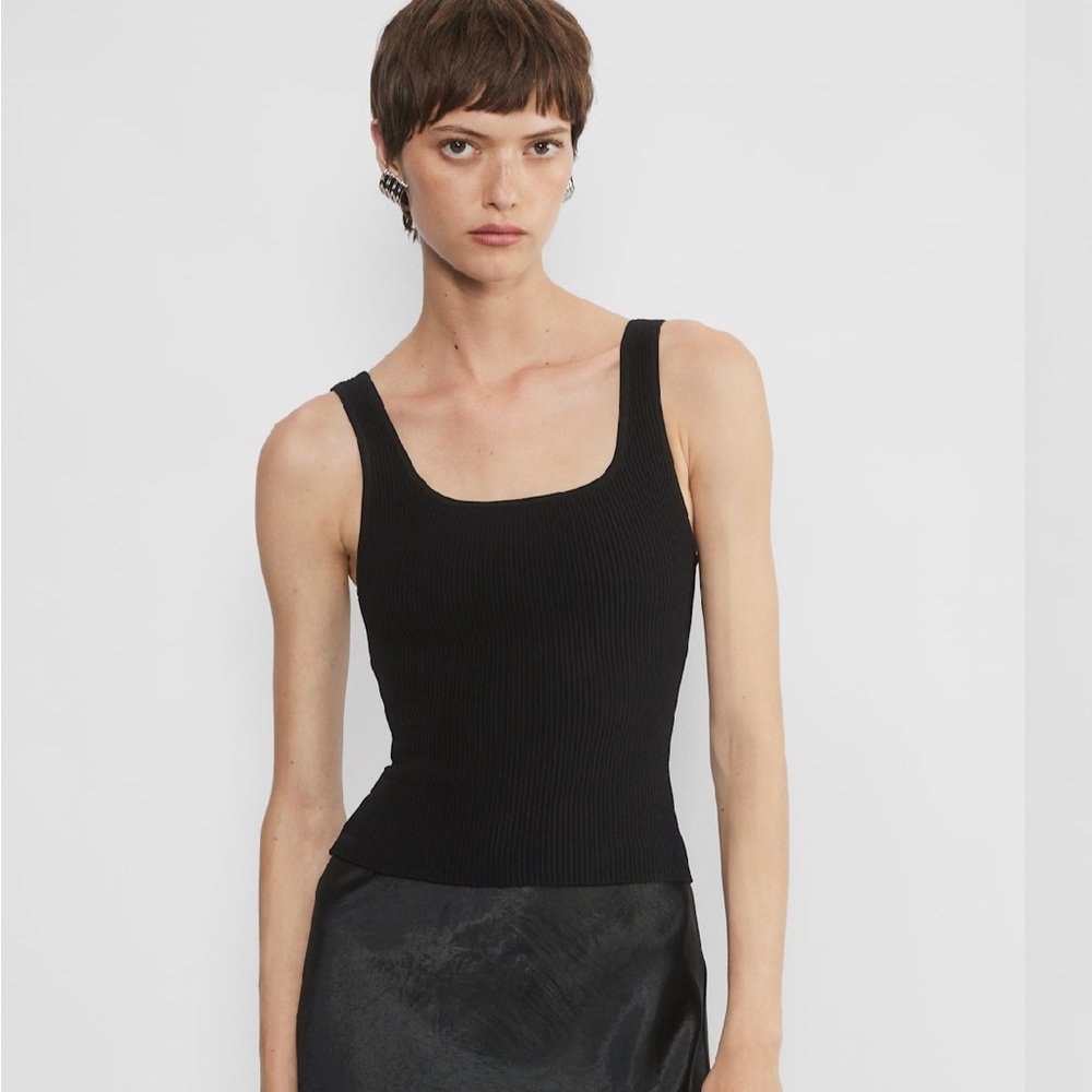 Babaton Black Ribbed Tank Top - Picture 2 of 7